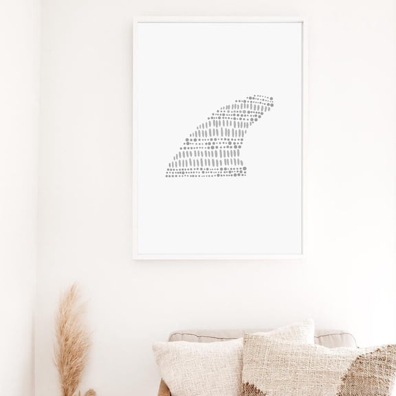Abstract Texture Art Pastel White Grey And Shadow Brushstrokes Shadows Wall Decor, Unframed Paper Print