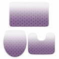 thumbnail image 1 of Abstract Texture Bathroom Rugs Set Classic Purple Gradient Line Non Slip Absorbent Soft Bath Mats 3 Piece Set with Bathroom Rug, U-Shaped Floor Mat, Toilet Seat Cover Large Size, 1 of 9
