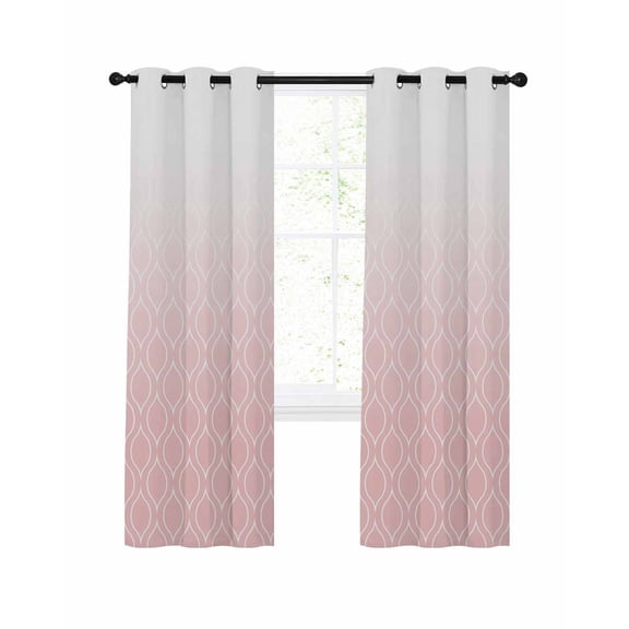 Abstract Texture Blackout Curtains 63 Inch Length Classic Pink Gradient Line Thermal Insulated Window Curtain Window Drapes 2 Panels for Bedroom Living Room 42"Wx63"L