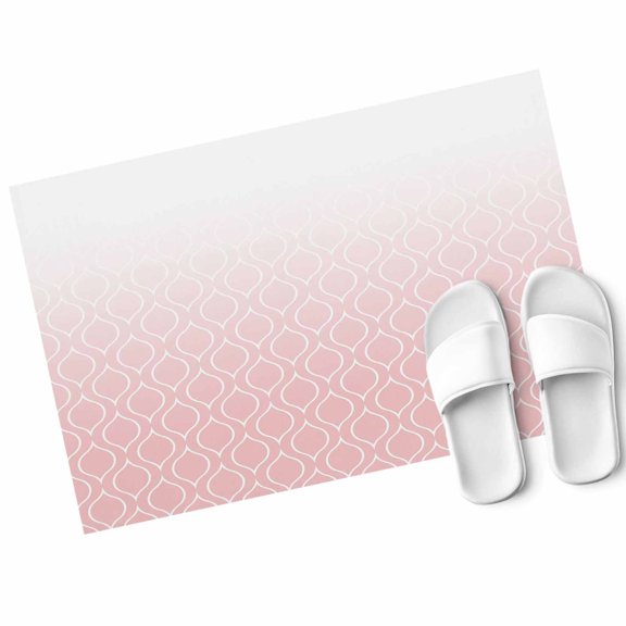 Abstract Texture Door Mat Classic Pink Gradient Line Non Slip Absorbent Entrance Mat Washable Low Profile Indoor Doormat for Front Door Entryway Entry 16"x24"