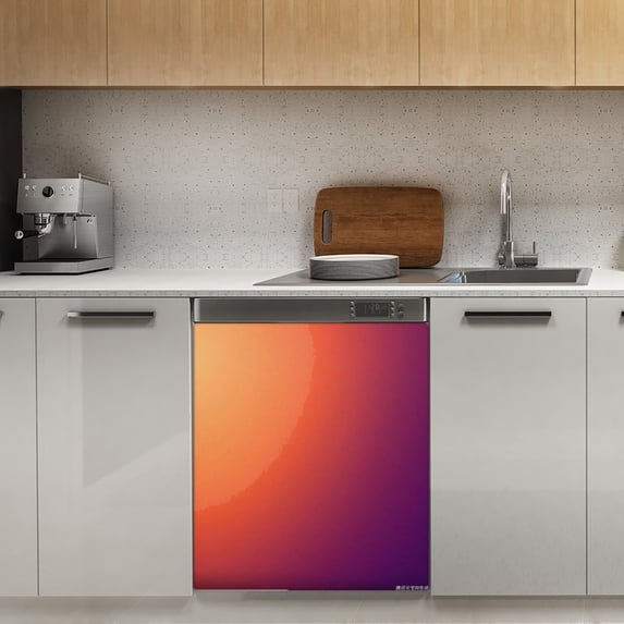 Abstract Texture Purple Orange gradient Dishwasher Magnet Cover Decorative Sticker for Home Cabinet Kitchen 23" x26"
