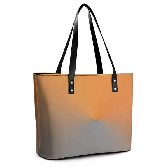 Abstract Texture Strange Art Geometric Orange Grey Woman Leather Handbags Large Tote Bag Fashion Portable Handbags With Zipper