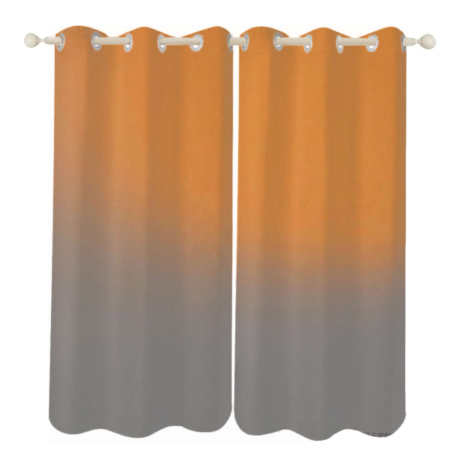 Abstract Texture orange grey gradient Sunshade Curtains Home Bedroom ...