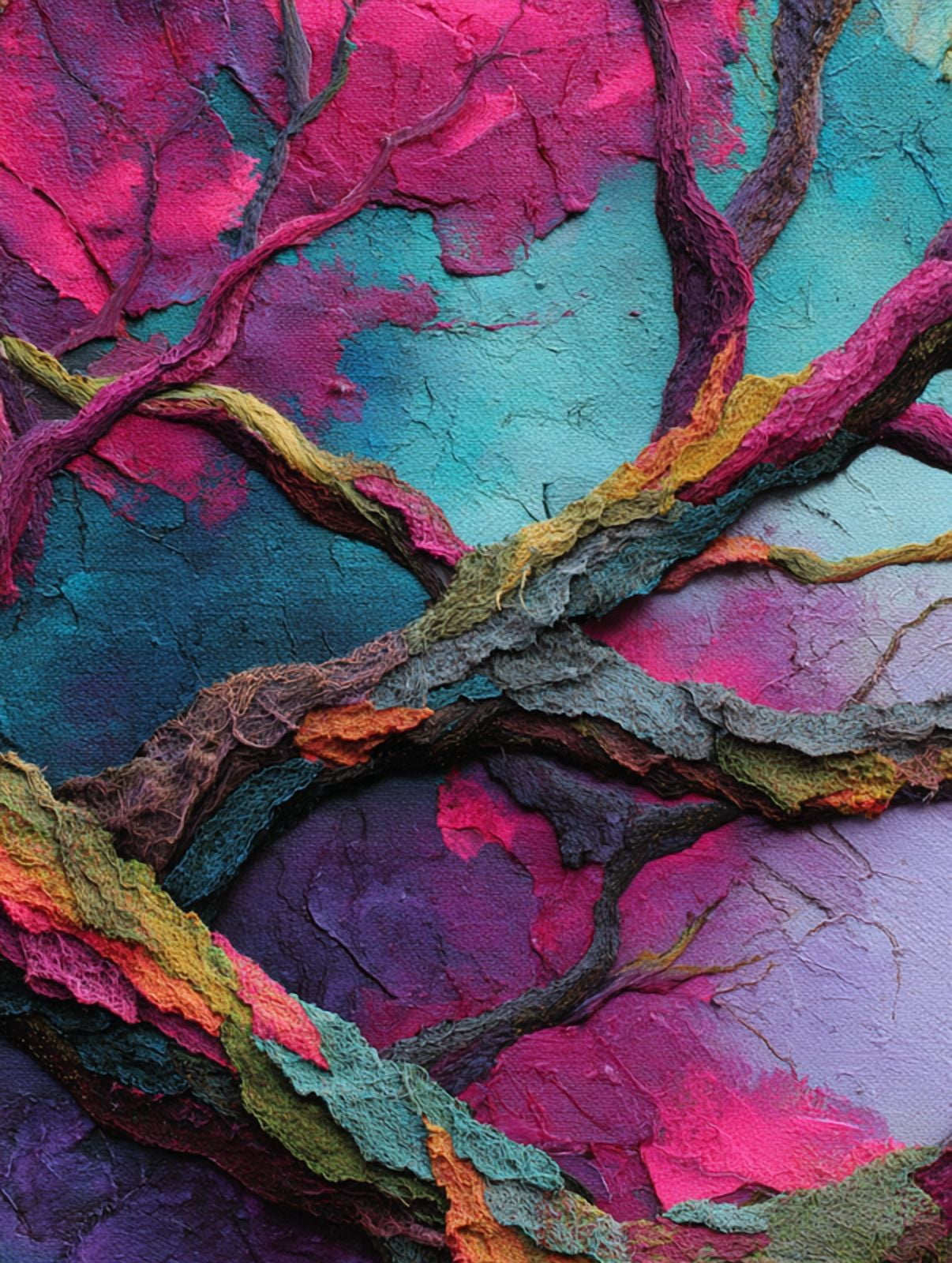 Abstract Textured Tree Branch Canvas Print, Suitable for Living Room ...