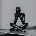 thumbnail image 1 of Abstract Thinker Figurine Plastic Small Ornament | Modern Art Decor Black Sculpture | Tabletop Accessories | 14x10.9x6cm | 1 Piece | Living Room Accent, 1 of 6