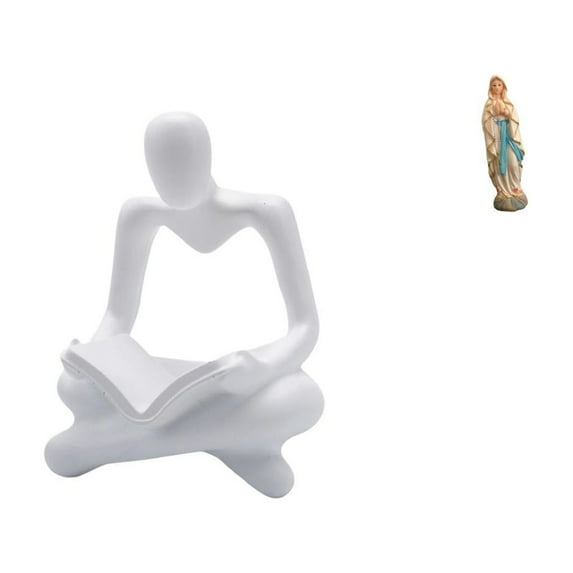 Abstract Thinker Figurine Virgin Mary Statue Sculpture with Resin Material for Living Room and Office Decor