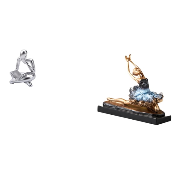 Abstract Thinker Statue Ballet Dancer Figurine Resin Ornament for Tabletop Bedroom Restaurant Bar Decoration