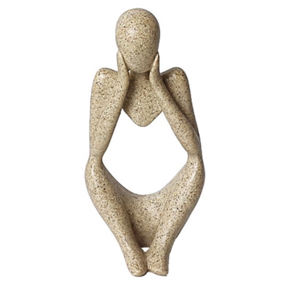 Abstract Thinker Statue Modern Sandstone Resin Figure Craft Art Hand Carved