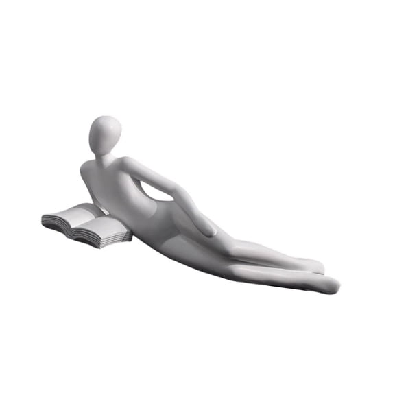 Abstract Thinking Lady Statue Reading Women Modern Aesthetic Resins Figurine Sculpture for Bookshelf and Desk Decors
