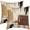 thumbnail image 1 of Abstract Throw Pillow Covers for Couch Sofa Bed, Set of 2 Modern Abstract Art Decorative Pillows Cushion Covers, Grey Brown Black Pillow Inserts Not Included, 16x16 inch, 1 of 6