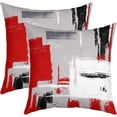 thumbnail image 1 of Abstract Throw Pillow Covers for Couch Sofa Bed, Set of 2 Modern Abstract Art Decorative Pillows Cushion Covers, Red Grey White Pillow Inserts Not Included, 16x16 inch, 1 of 1