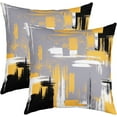 thumbnail image 1 of Abstract Throw Pillow Covers for Couch Sofa Bed, Set of 2 Modern Abstract Art Decorative Pillows Cushion Covers, Retro Yellow Grey Black Pillow Inserts Not Included, 20x20 inch, 1 of 6