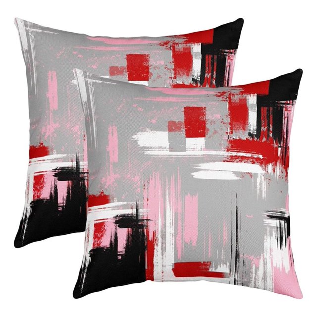 Abstract Throw Pillow Covers for Couch Sofa Bed, Set of 2 Modern