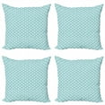 thumbnail image 1 of Ambesonne Abstract Throw Pillow Cover 4 Pack, Retro Button, 20", Pale Blue White, 1 of 2