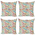 thumbnail image 1 of Ambesonne Abstract Throw Pillow Cover 4 Pack, Colorful Rectangles, 20", Multicolor, 1 of 2