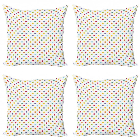 Ambesonne Vintage Throw Pillow Cover 4 Pack, Circular Vintage Fashion, 24", Multicolor