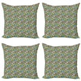 thumbnail image 1 of Ambesonne Abstract Throw Pillow Cover 4 Pack, Complex Vivid Triangles, 18", Multicolor, 1 of 2