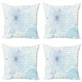 thumbnail image 1 of Abstract Throw Pillow Cushion Case Pack of 4, Contemporary Geometrical Design Science Themed Shapes, Modern Accent Double-Sided Print, 4 Sizes, Sky Blue Dark Ceil Blue, by Ambesonne, 1 of 2