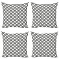 thumbnail image 1 of Abstract Throw Pillow Cushion Case Pack of 4, Continuous Monochrome Pattern with Creative Maze Ornate Rounds Print, Modern Accent Double-Sided Print, 4 Sizes, Charcoal Grey and White, by Ambesonne, 1 of 2