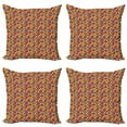thumbnail image 1 of Abstract Throw Pillow Cushion Case Pack of 4, Fun Pattern with Colorful Geometric Star Shapes and Triangles Repetition, Modern Accent Double-Sided Print, 4 Sizes, Multicolor, by Ambesonne, 1 of 2