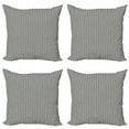 thumbnail image 1 of Abstract Throw Pillow Cushion Case Pack of 4, Geometric Pattern with Retro Crossed Lines Square and Round Motif Image, Modern Accent Double-Sided Print, 4 Sizes, Grey and Off White, by Ambesonne, 1 of 2