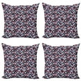 thumbnail image 1 of Ambesonne Abstract Throw Pillow Cover 4 Pack, Geometric Triangle Shape, 16", Pale Blue Maroon, 1 of 2