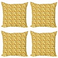 thumbnail image 1 of Ambesonne Abstract Throw Pillow Cover 4 Pack, Pixel Art Grunge Squares, 18", Pastel Yellow Paprika, 1 of 2