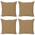 thumbnail image 1 of Abstract Throw Pillow Cushion Case Pack of 4, Illustration of Classical Geometric Formations in Monotone Earthy Tone, Modern Accent Double-Sided Print, 4 Sizes, Beige and Chocolate, by Ambesonne, 1 of 2