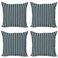 thumbnail image 1 of Abstract Throw Pillow Cushion Case Pack of 4, Irregular Design of Random Geometric Elements in a Classic Style, Modern Accent Double-Sided Print, 4 Sizes, Night Blue Pale Sepia, by Ambesonne, 1 of 2