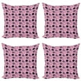 thumbnail image 1 of Abstract Throw Pillow Cushion Case Pack of 4, Modern Geometric Pattern with Hand-Drawn Circles and Dots, Modern Accent Double-Sided Print, 4 Sizes, Pink Violet Blue, by Ambesonne, 1 of 2