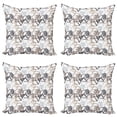 thumbnail image 1 of Ambesonne Abstract Throw Pillow Cover 4 Pack, Triangles Squares Plygons, 16", Grey Black Cocoa, 1 of 2