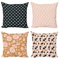 thumbnail image 1 of Ambesonne Abstract Throw Pillow Cover 4 Pack, Pastel Floral Geometrical, 20", Multicolor, 1 of 2