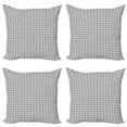 thumbnail image 1 of Abstract Throw Pillow Cushion Case Pack of 4, Repeating Geometric Pattern Twisted Circle Stripes Contemporary Art Design, Modern Accent Double-Sided Print, 4 Sizes, Taupe Grey White, by Ambesonne, 1 of 2