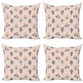 thumbnail image 1 of Abstract Throw Pillow Cushion Case Pack of 4, Soft Pastel Colored Cartoon Inspired Design of Fictional Doodled Tree, Modern Accent Double-Sided Print, 4 Sizes, Multicolor, by Ambesonne, 1 of 2