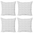 thumbnail image 1 of Ambesonne Abstract Throw Pillow Cover 4 Pack, Geometric Line Art, 20", White Black, 1 of 2
