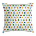 thumbnail image 1 of Abstract Throw Pillow Cushion Cover, Big Polka Dots Colorful Circles Watercolor Paintbrush Stylized Modern Artwork, Decorative Square Accent Pillow Case, 18 X 18 Inches, Multicolor, by Ambesonne, 1 of 2