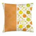thumbnail image 1 of Abstract Throw Pillow Cushion Cover, Circular Shaped Round Icons Interlace Forms Retro Style Artsy Print, Decorative Square Accent Pillow Case, 20 X 20 Inches, Orange Yellow Lime Green, by Ambesonne, 1 of 2
