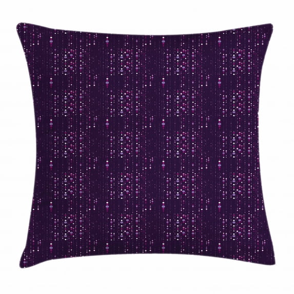 Abstract Throw Pillow Cushion Cover, Dotted Pattern of Many Size Abstract Illustration with Purple Tones, Decorative Square Accent Pillow Case, 16 X 16 Inches, Dark Purple Lilac Fuchsia, by Ambesonne