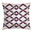 thumbnail image 1 of Abstract Throw Pillow Cushion Cover, Geometric Digital Pattern Square and Diamond Shaped Linked Figures Print, Decorative Square Accent Pillow Case, 18 X 18 Inches, Magenta Cream Purple, by Ambesonne, 1 of 2