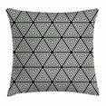 thumbnail image 1 of Abstract Throw Pillow Cushion Cover, Geometric Inner Triangles Minimalist Western Expressionism Style Boho Display, Decorative Square Accent Pillow Case, 18 X 18 Inches, Black White, by Ambesonne, 1 of 2