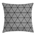 thumbnail image 1 of Abstract Throw Pillow Cushion Cover, Geometric Inner Triangles Minimalist Western Expressionism Style Boho Display, Decorative Square Accent Pillow Case, 24 X 24 Inches, Black White, by Ambesonne, 1 of 2