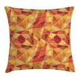 thumbnail image 1 of Abstract Throw Pillow Cushion Cover, Mosaic Pattern with Fractal Triangle Geometric Fragments Digital Print, Decorative Square Accent Pillow Case, 16 X 16 Inches, Orange Marigold Red, by Ambesonne, 1 of 2