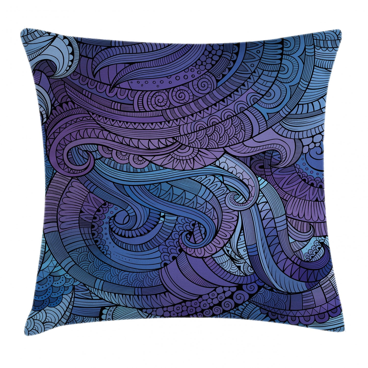 Ocean Inspired Purple Blue Abstract Throw Pillow Cover