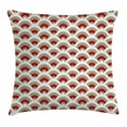 thumbnail image 1 of Abstract Throw Pillow Cushion Cover, Oriental Scallop Pattern Inspired by Traditional Moroccan Arabesque Art Design, Decorative Square Accent Pillow Case, 24 X 24 Inches, Red Tan White, by Ambesonne, 1 of 2