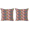 thumbnail image 1 of Ambesonne Abstract Throw Pillow Cover 2 Pack, Diagonal Colorful Tile, 24", Multicolor, 1 of 2