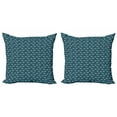 thumbnail image 1 of Abstract Throw Pillow Cushion Cover Pack of 2, Brush Stroked Xo Lettering on Dashed Rain Effect Background, Zippered Double-Side Digital Print, 4 Sizes, Petrol Blue Dark Teal, by Ambesonne, 1 of 2