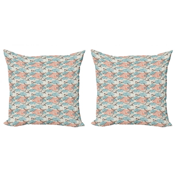 Ambesonne Abstract Throw Pillow Cover 2 Pack, Celestial Dashed Cloud, 24", Multicolor