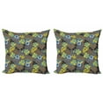 thumbnail image 1 of Ambesonne Abstract Throw Pillow Cover 2 Pack, Flowers Circled Detail, 18", Multicolor, 1 of 2