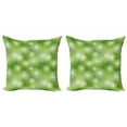 thumbnail image 1 of Ambesonne Abstract Throw Pillow Cover 2 Pack, Circular Rounded Eco, 18", Hunter Green White, 1 of 2