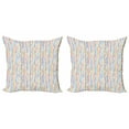 thumbnail image 1 of Abstract Throw Pillow Cushion Cover Pack of 2, Colorful Modern Artwork with Vertical Stripes and Dashed Lines on White Background, Zippered Double-Side Digital Print, 4 Sizes, Multicolor, by Ambesonne, 1 of 2